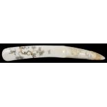 ˜A JAPANESE IVORY PAGE TURNER, MEIJI PERIOD (1868-1912) the 'Shibayama' work blade inlaid with