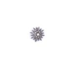 DIAMOND BROOCH / PENDANT, 1880s starburst design, set throughout with cushion shaped and rose