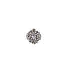 DIAMOND DRESS RING of bombé design, set with brilliant-, single- and marquise-cut diamonds variously