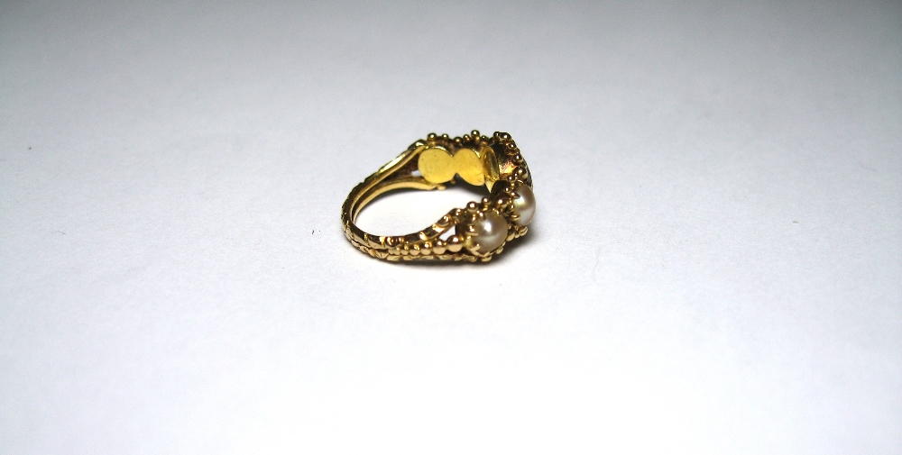 CITRINE AND PEARL RING, EARLY 19TH CENTURY the oval citrine in a closed back setting mounted between - Image 4 of 4