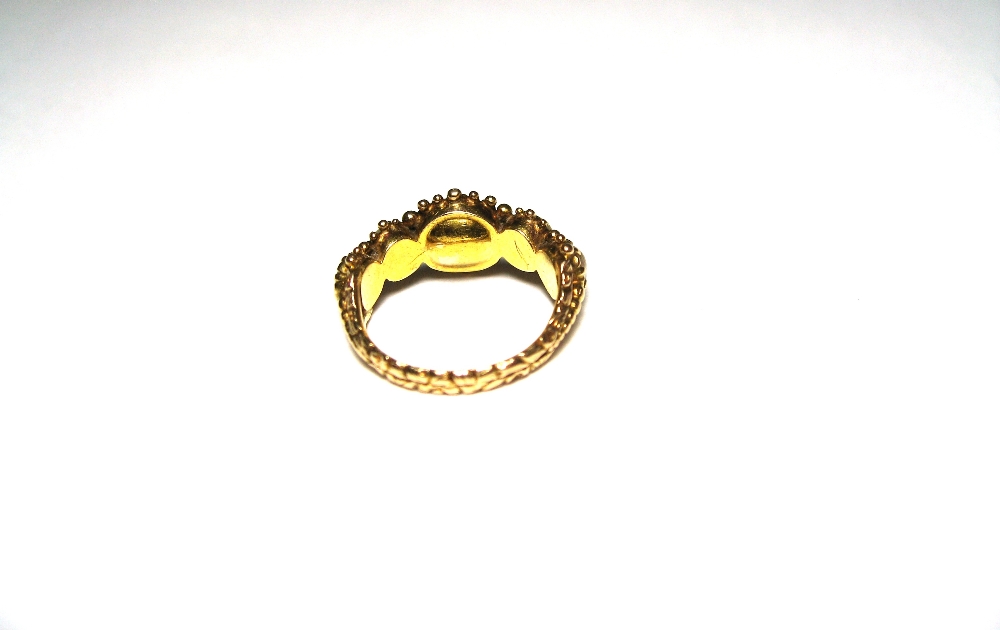 CITRINE AND PEARL RING, EARLY 19TH CENTURY the oval citrine in a closed back setting mounted between - Image 3 of 4