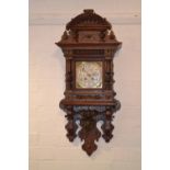 A German, Carved Oak, Chiming Pendulum Wall