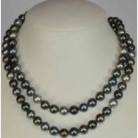 Strand of Tahitian Black Pearls