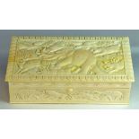 A Carved African Ivory Glove Box