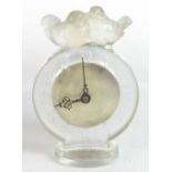 A Lalique Art Deco Glass Antionette Clock