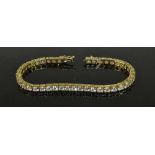 18ct Yellow Gold Diamond Tennis Bracelet