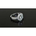 18ct White Gold Diamond Halo Ring