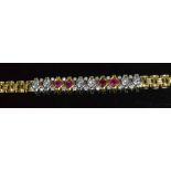 20ct Yellow Gold Ruby & Diamond Bracelet