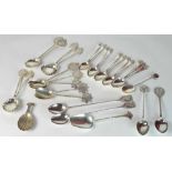 i) A Qty of 15pcs Oriental Silver Souvenir Spoons