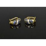 18ct Yellow Gold Sapphire & Diamond Earrings