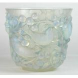 A Lalique Art Deco Opalescent Glass Avallon Vase