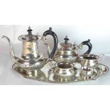 A Sterling Silver 6pcs Tea and Coffee Set with