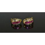 18ct Yellow Gold Ruby & Diamond Earrings