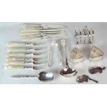 i) A Set of 12 Sterling Silver Fruit Knives and Forks