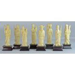 A Set of Chinese Carved Ivory Figures - ?Eight