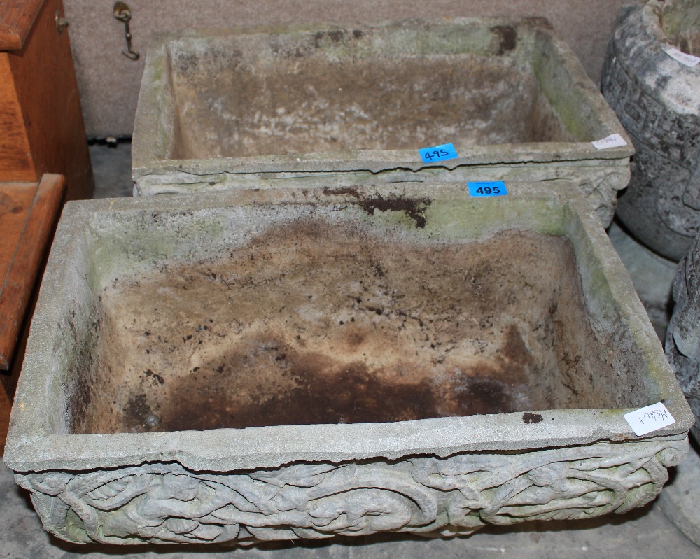 A pair of garden troughs