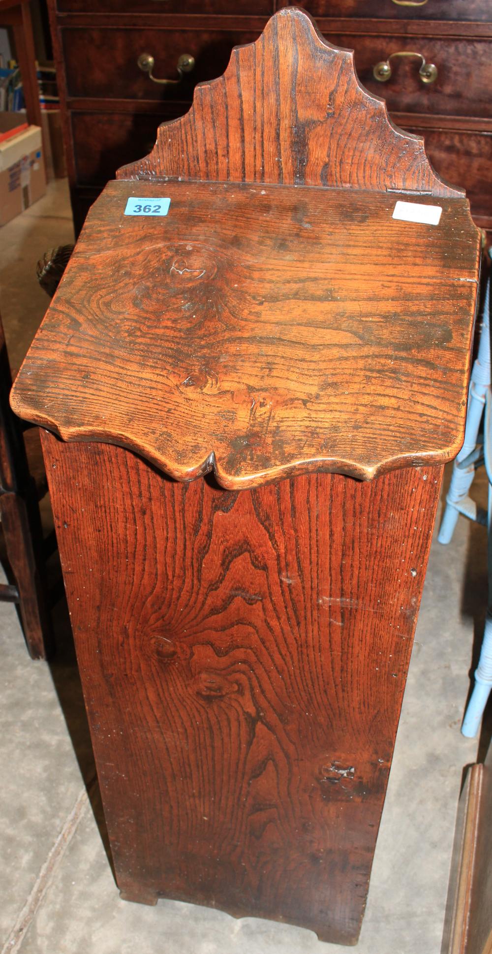 A 19th Century country elm bread box. 39" high