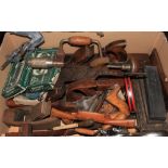 A box of carpentry tools