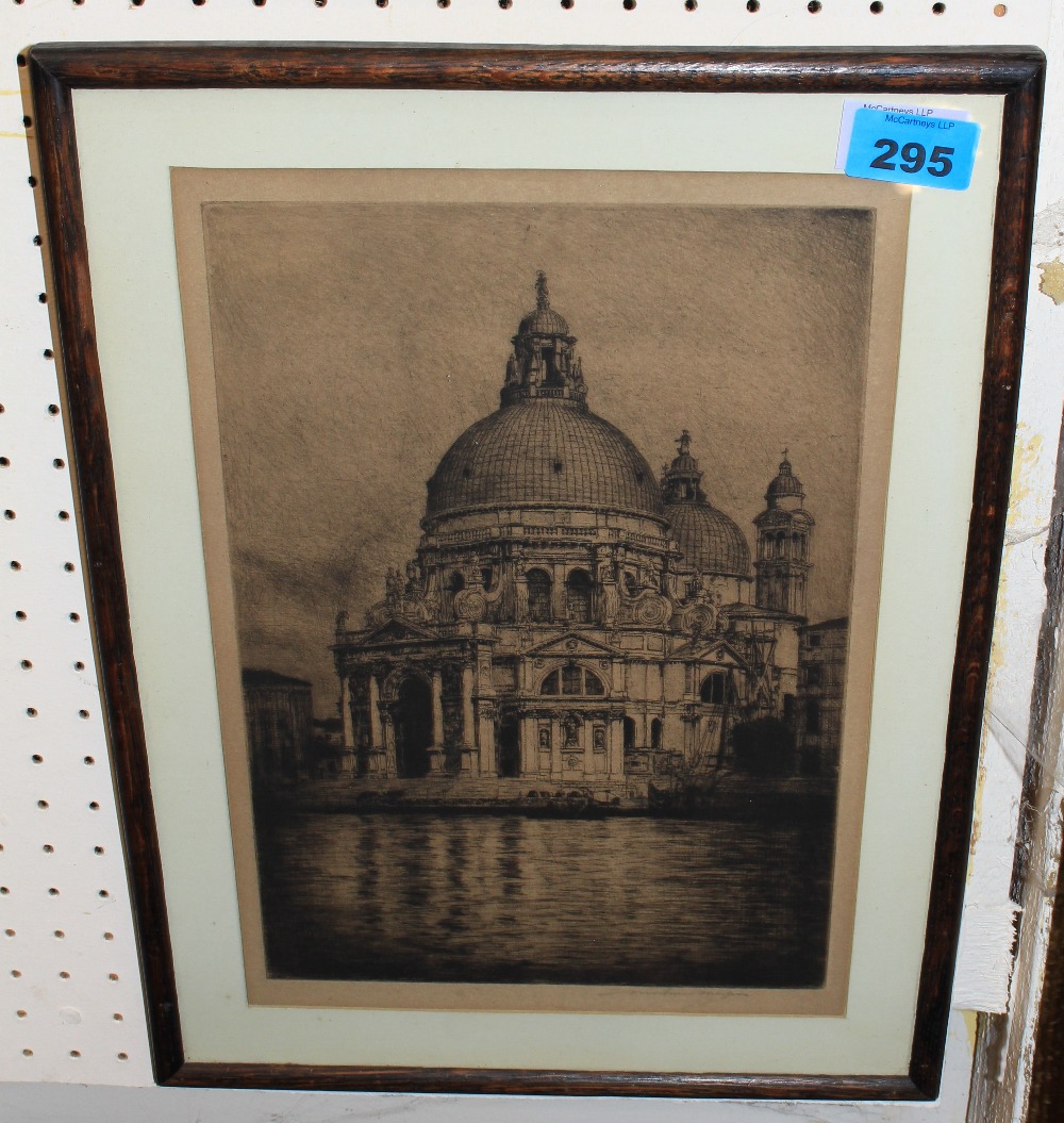 MORTIMER MENPES. A signed etching. Santa Maria del la Salute, Venice