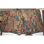 A tapestry hanging, worked with a scene of Grape Gathering after the original at Cluny museum