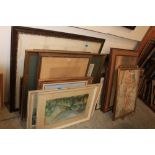 A quantity of pictures and frames