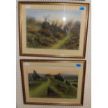 A. THORNTON. Leicestershire landscapes, a pair. Oil on board 12 ½" x 17"