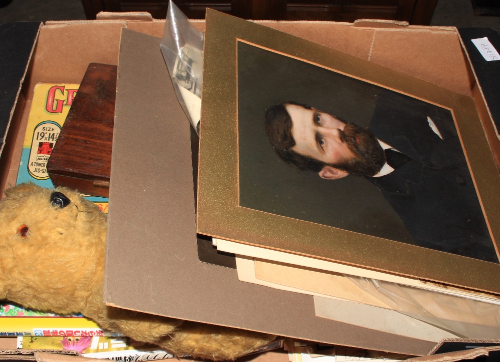 A box of prints, photographs, sundries and a box of china - Image 2 of 2