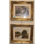 Two gilt framed prints after Bromley or Waite