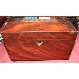 A Regency mahogany sarcophagus tea caddy. 9" wide