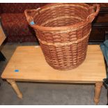 A low table and a log basket