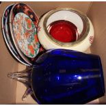 Two boxes of ceramics and glass