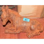 A cast iron donkey doorstop