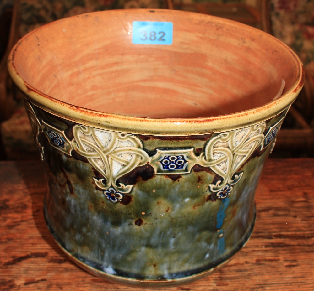 A Doulton stoneware jardinière 8" diam.