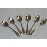 A set of six silver bright cut silver teaspoons. Sheffield 1904. 3ozs 10dwts