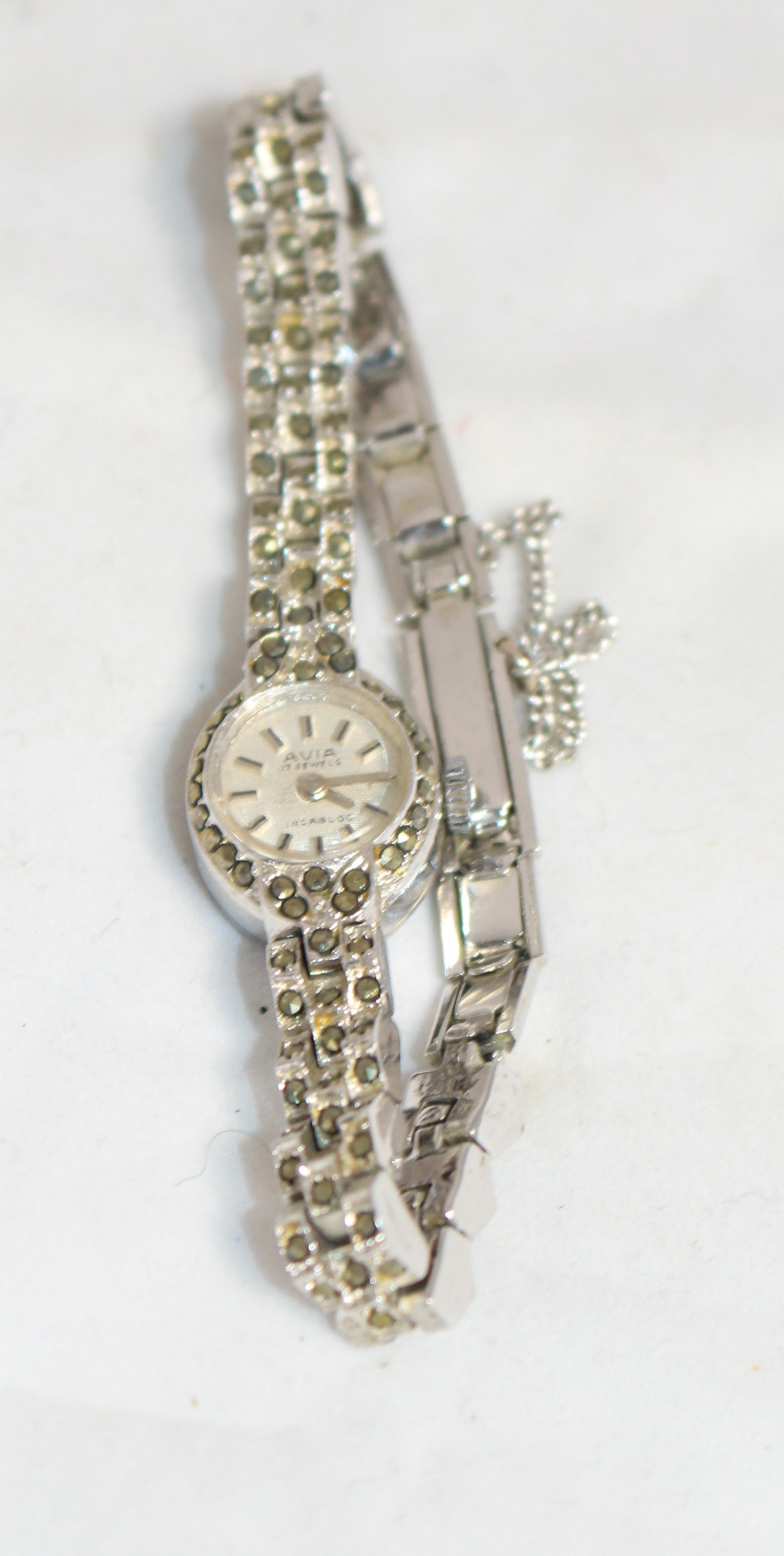 An Avia lady's marcasite cocktail wristwatch