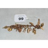 A 9ct charm bracelet. 22g