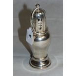 A George V silver sugar caster of inverted baluster form. Chester 1930. 7" high. 9oz 10dwts