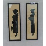 A pair of cut paper full length portrait silhouettes. Signed Baron Scotford, London 1935. 13'' x