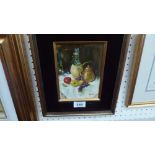 GIANELLI Still life. Signed. Oil on board. 7'' x 5''