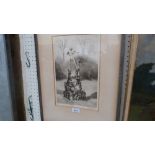 E.J. MAYBERY An engraving. Peter Pan, Kensington gardens. Signed