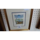 ISABELLE BRENT The humming bird finds the way. Signed limited edition etching with gilt detail.