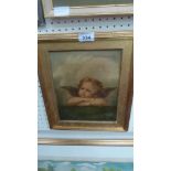 19th CENTURY COPYIST Study of a putto. Oil on canvas. 10'' x 8¼''