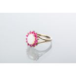 OPAL AND RUBY DRESS RING