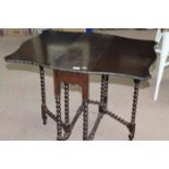 MAHOGANY SUTHERLAND TABLE
with barley twist legs,