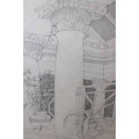 * JEAN FLEMING RSW (1937 - 1988),
PILLARS AND PLANTS
pencil on paper, signed 
30cm x 22.