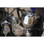SILVER PLATED PART TEA SERVICE
and other silver plated items