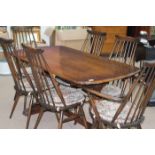 ERCOL-STYLE OAK REFECTORY DINING TABLE