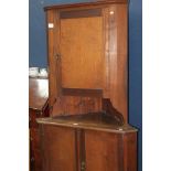 MAHOGANY TWO-STAGE CORNER CUPBOARD