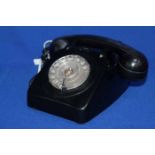 VINTAGE BLACK TELEPHONE
with ring dial