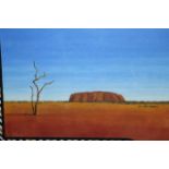 MODERN AUSTRALIAN INSPIRED AYERS ROCK ACRYLIC PAINTING
by Lee Holburn,